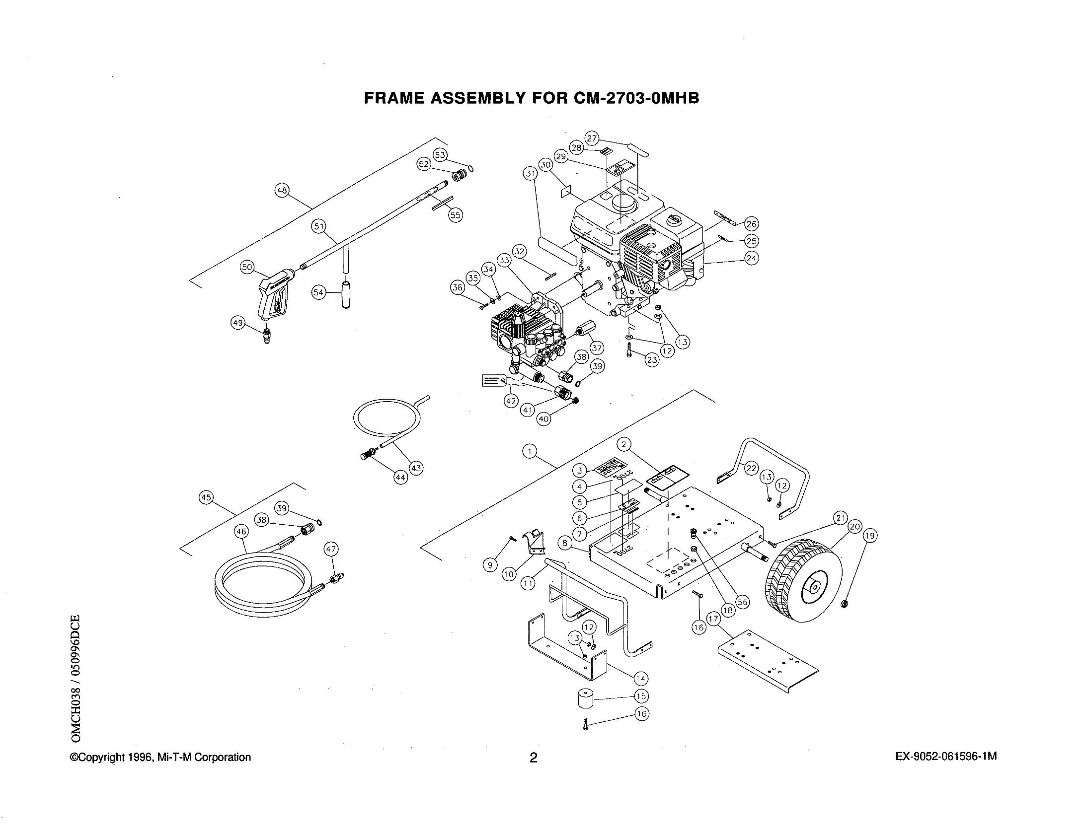 MI-T-M CM-2703-0MHB pressure washer replacement parts, pumps, repair kits, breakdowns & owners manual.